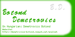 botond demetrovics business card